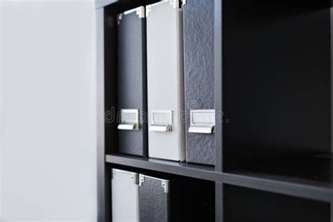 Black And White Binders File Cabinets In Office File Folder Documents