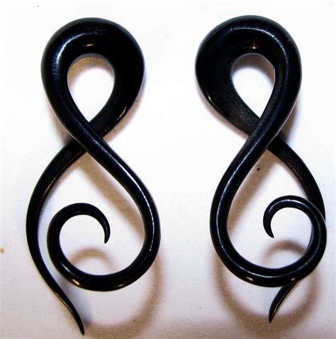 Twister Black Horn Spiral Ear Gauges 8g 00g Twist Taper Earrings