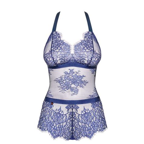 Dessous Féminin Body Sensuel En Dentelle Bleue