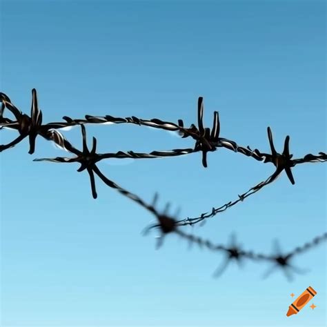 Render Of Transparent Glass Barbed Wire Against A Blue Sky On Craiyon