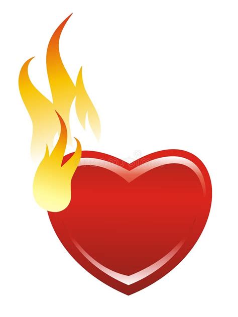 Burning Heart Stock Vector Illustration Of Passion Heart 7477905