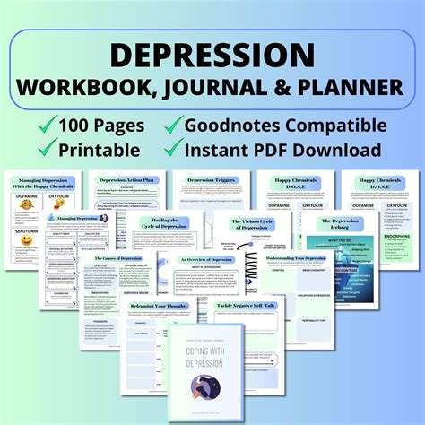 Depression Workbook Depression Journal Depression Worksheets Cbt Dbt Coping Skills Therapy