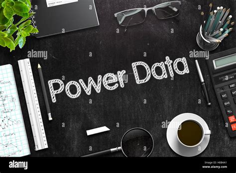 Black Chalkboard With Power Data Concept D Rendering Stock Photo Alamy