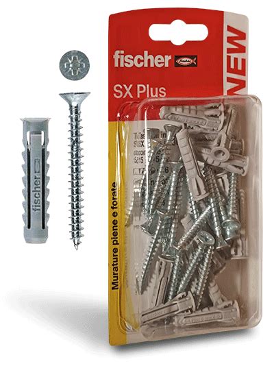 Tassello Vite FISCHER Ø 6 mm SX blister 15 stop standard SX