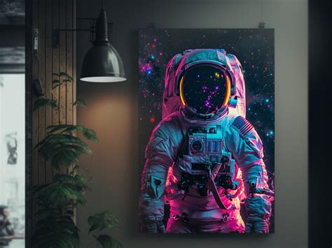 Astronaut Space Suit Poster Camera In Hand Hologram Winner Floating In