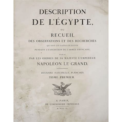 Lot Description De L Gypte Ou Recueil Des Observations Et Des