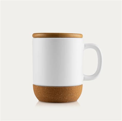 Cork Coffee Mug | Cork Base Bamboo Lid Porcelain Mug – The Bamboo Bae