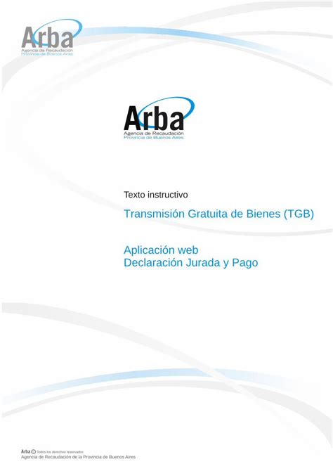 PDF Transmisión Gratuita de Bienes TGB Aplicación web PDF