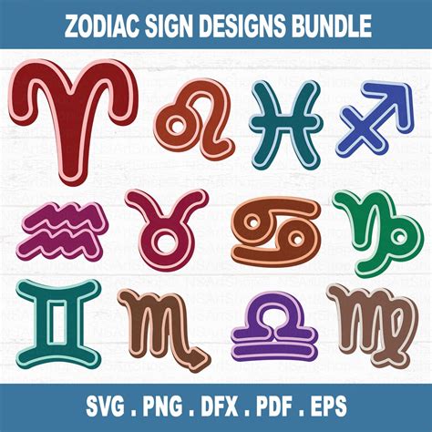 Zodiac Sign Svg Bundle Astrology Sign Svg Zodiac Symbol Svg