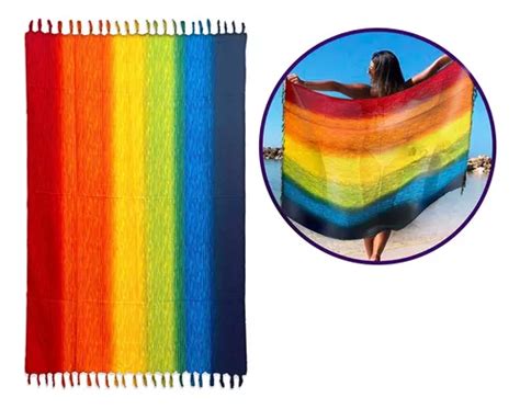 Canga Pride Sa Da De Praia Estampada Retangular Bandeira Parcelamento