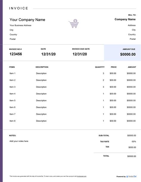 E Commerce Invoice Template Word Excel And PDF InvoiceOwl