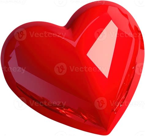 D Illustration Of A Shiny Heart Symbol Of Love And Romance Png