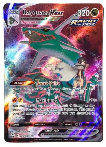 Pokémon Rayquaza Vmax Tg20 Tg30 Full Art Silver Tempest Ultra