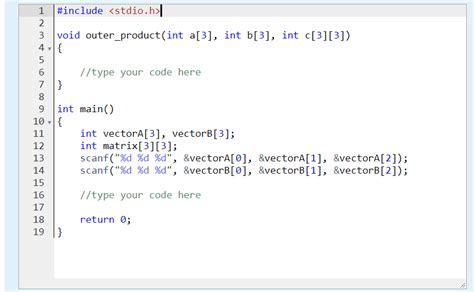 Solved Write A C Programm To Calculate The Outer Product Of Chegg