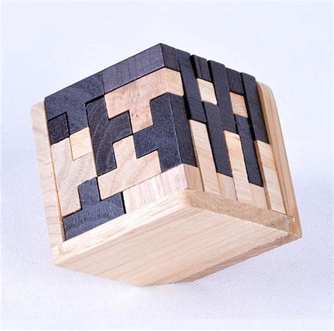 Puzzel 3D Kubus Hout 7x7 Cm Bol