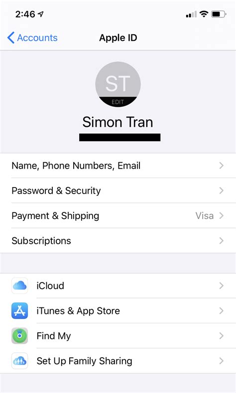 Apple ID Settings — CiraSync