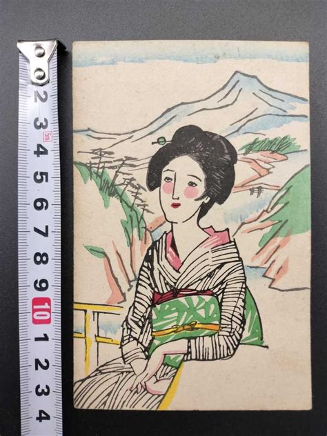 【やや傷や汚れあり】 真作 7 浮世絵木版画 竹久夢二 美人画 大正ロマン 絵葉書サイズ 戦前の落札情報詳細 ヤフオク落札価格検索 オークフリー