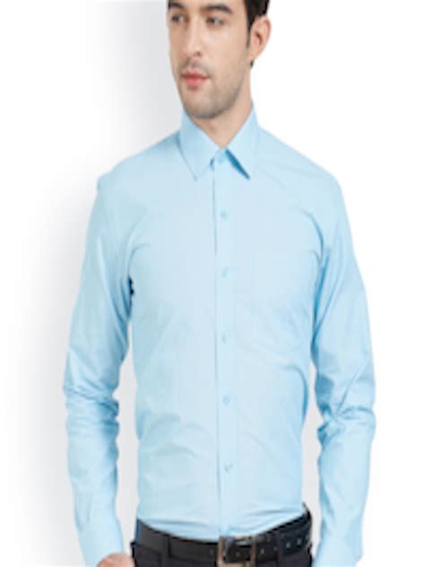 Buy Springfield Men Blue Classic Slim Fit Solid Formal Shirt Shirts