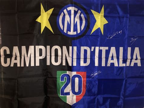 Official Inter Milan Scudetto Flag Signed By The Players