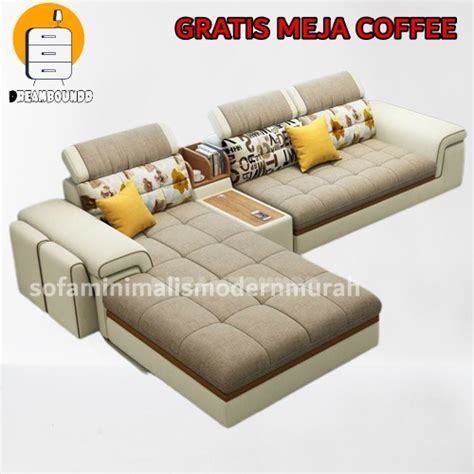 Jual Kursi Sofa Minimalis Ruang Tamu Model L Shape 3 Seater Desain Unik