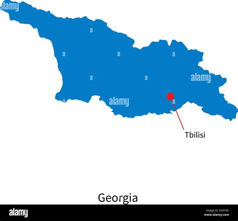 Detailed vector map of Georgia and capital city Tbilisi Stock Vector ...