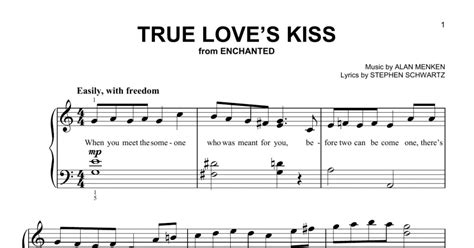 True Love S Kiss From Enchanted Very Easy Piano Sheet Music