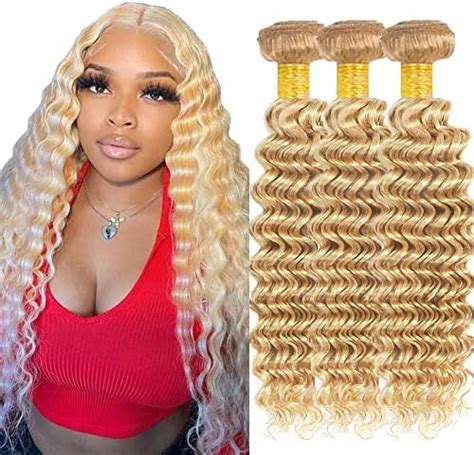 Amazon Bundles Blonde Deep Wave Human Hair Bundles P