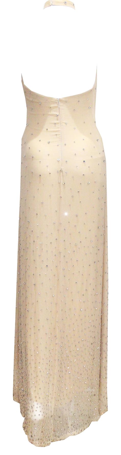 Tom Ford For Gucci Swarovski Crystal Embellished Chiffon Evening Dress C 2000 For Sale At 1stdibs