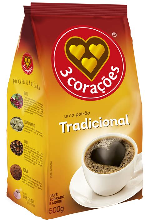 Café Torrado e Moído Tradicional 3 CORAÇÕES 500g