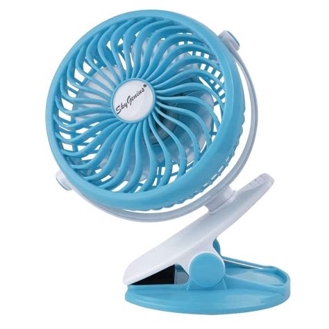 Skygenius Battery Operated Clip On Mini Desk Fan Blue