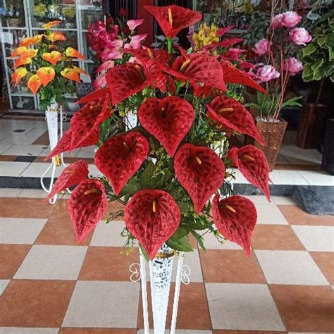 Jual Bunga Artificial Anthurium Aron Panda Kuntum Bunga Lilly Bunga