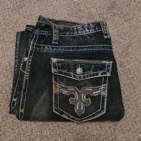 Straight Baggy Rock Revival Jeans Affliction Depop