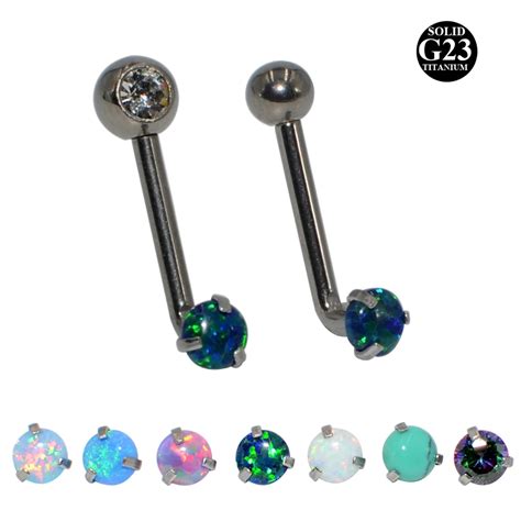 Pc Titanium Christina Verticale Kap Piercings Crystal Lip Ringen Opal