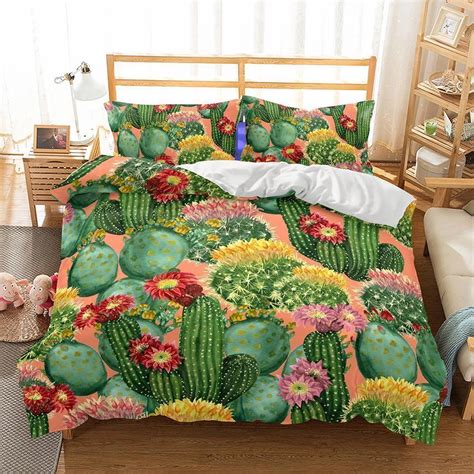 Wholesale 3d Art Pattern Cactus Printed Bedding Sets Duvet Cover Set Bed Linens Luxury