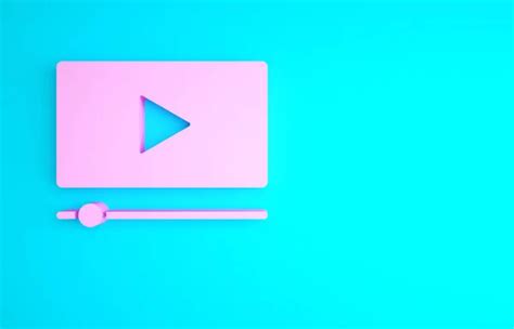 Pink Video Play Button Like Simple Replay Icon Isolated On Pink