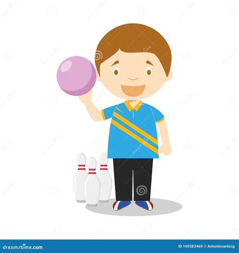 Sports Cartoon Vector Illustrations Bowling Stock Vector