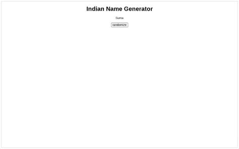 Indian Name Generator