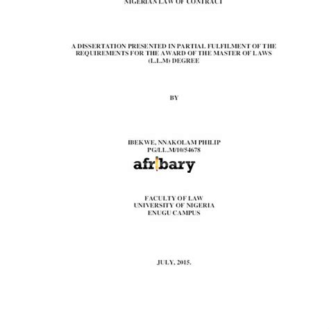 Appraisal of the Doctrine of Non Est Factum under the Nigerian Law of ...