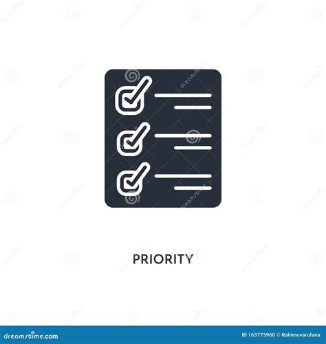 Priority Icon Simple Element Illustration Isolated Trendy Filled