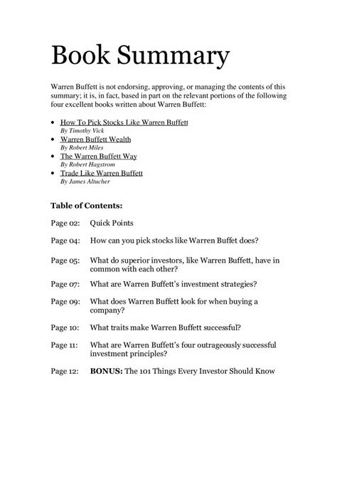 PDF Booksummary Warren Buffet DOKUMEN TIPS