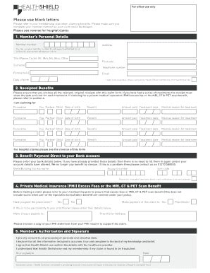 Uk Health Shield Claim Form Fill Online Printable Fillable