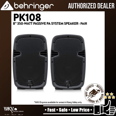 Behringer Pk Passive Watt Pa Speaker System Pair Pk