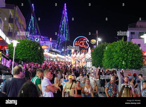 Magaluf Tourists Punta Ballena Nightclub Crowd Of People Tourists