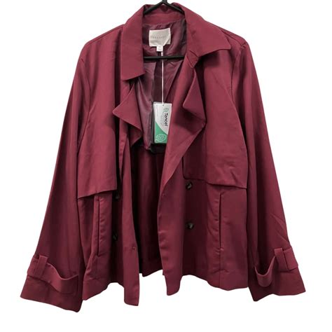 Trenery Womens Cropper Anorak Size Xxl Burgundy Bnwt S