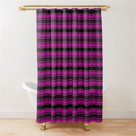 Purple Retro Striped Pattern Shower Curtain For Sale By Ckylin