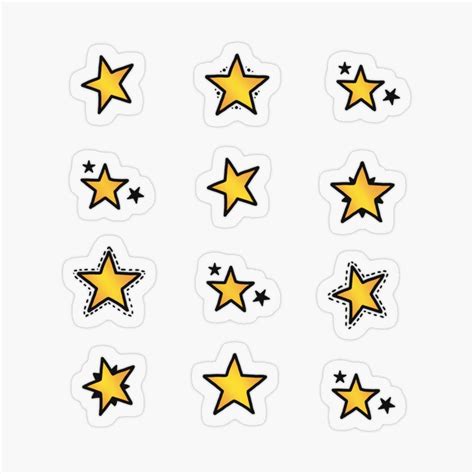 Golden Yellow Stars Sticker Pack Sticker For Sale By Krista Robertson