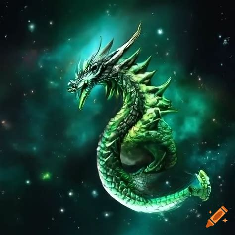 Emerald Dragon In Space On Craiyon