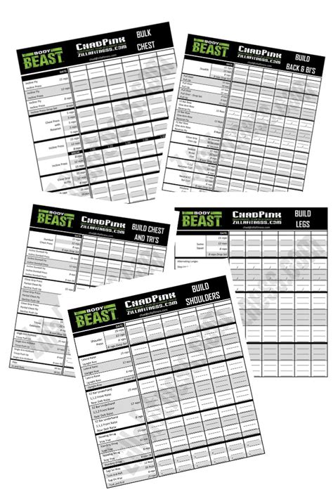 Basement Beast Workout Sheets Body Beast Build Chest And Tris