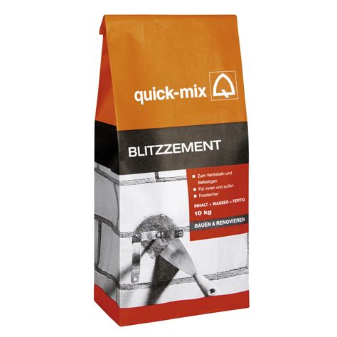 quick mix Blitzzement 10 kg für außen und innen hagebau de