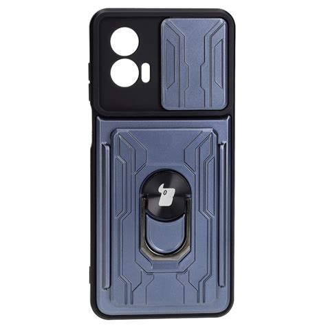 Etui Bizon Case Camshield Card Slot Ring Do Motorola Moto G G Szare